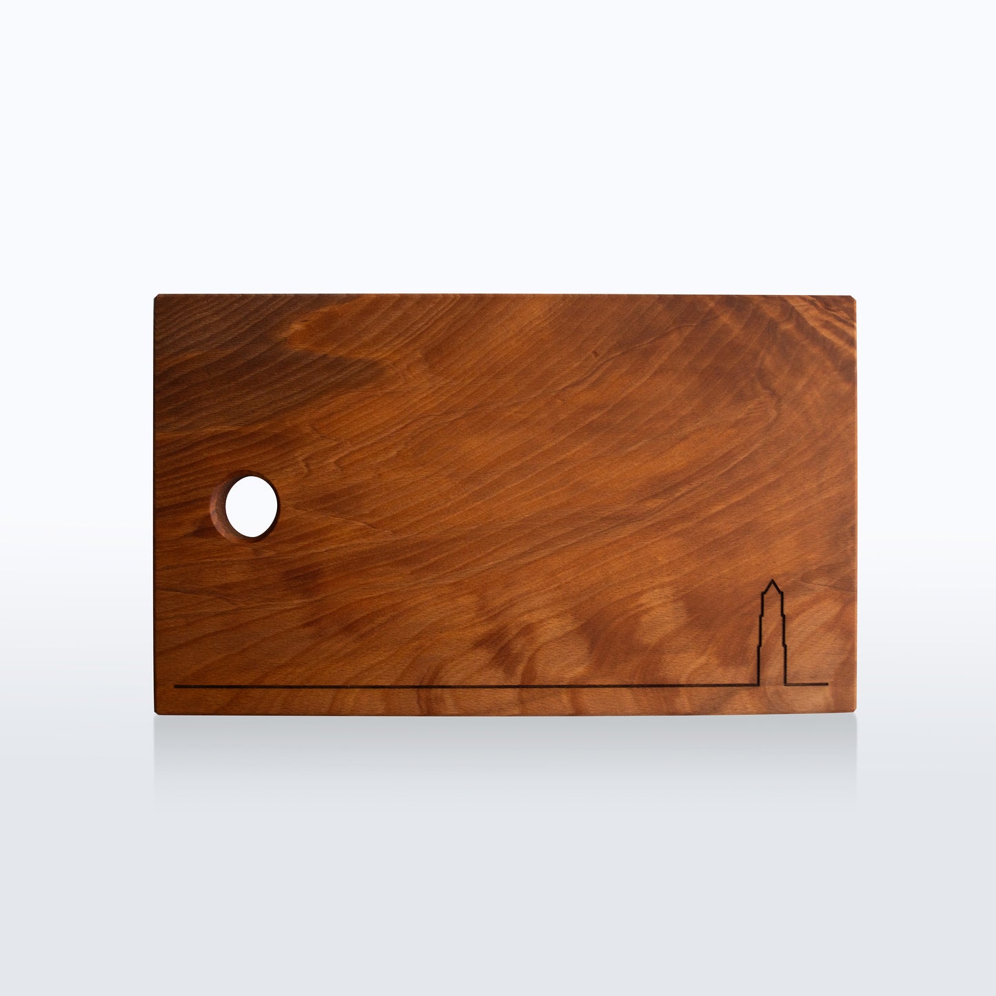 Duurzame houten borrelplank “De Dom” (Medium formaat) uit Utrecht, handgemaakt.