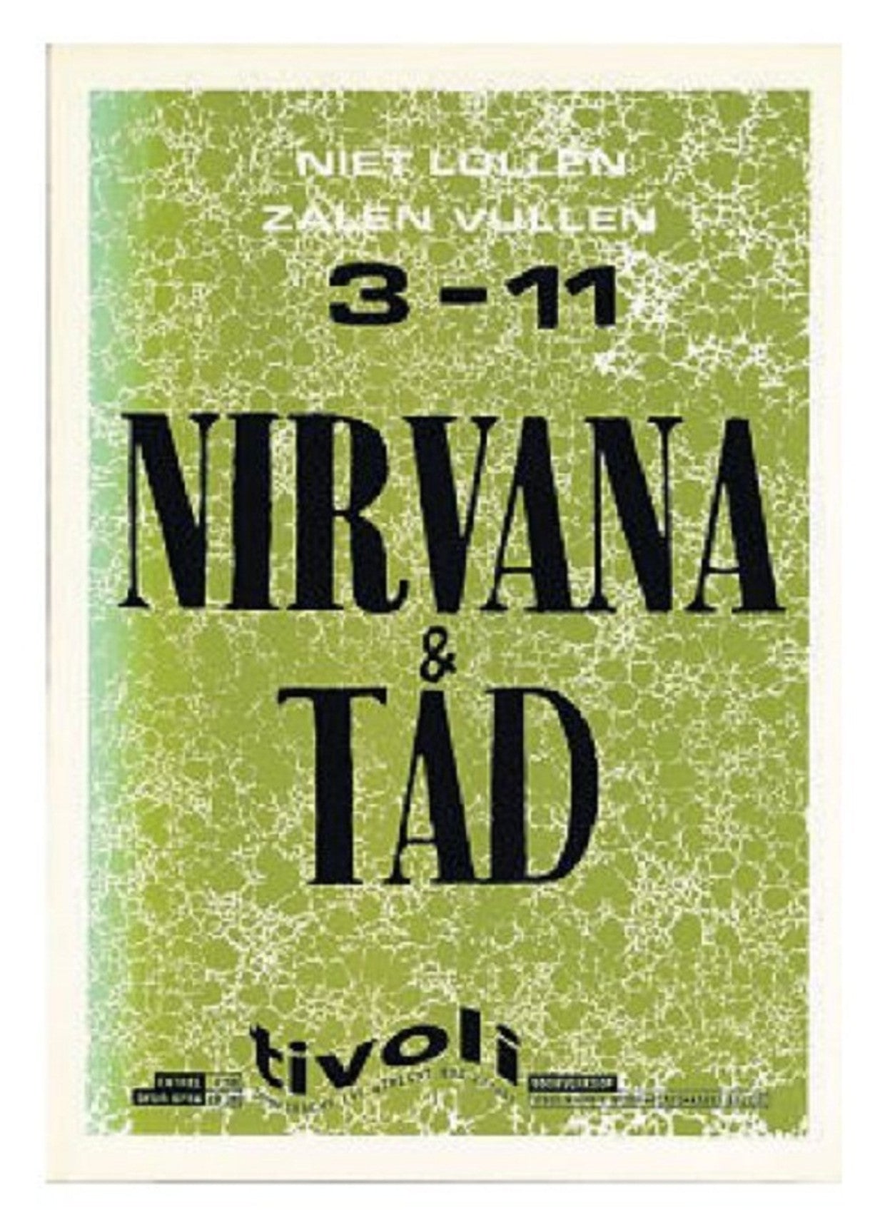 Houten sleutelhanger Tivoli “Nirvana” (concertplankje), uniek duurzaam muzieksouvenir.